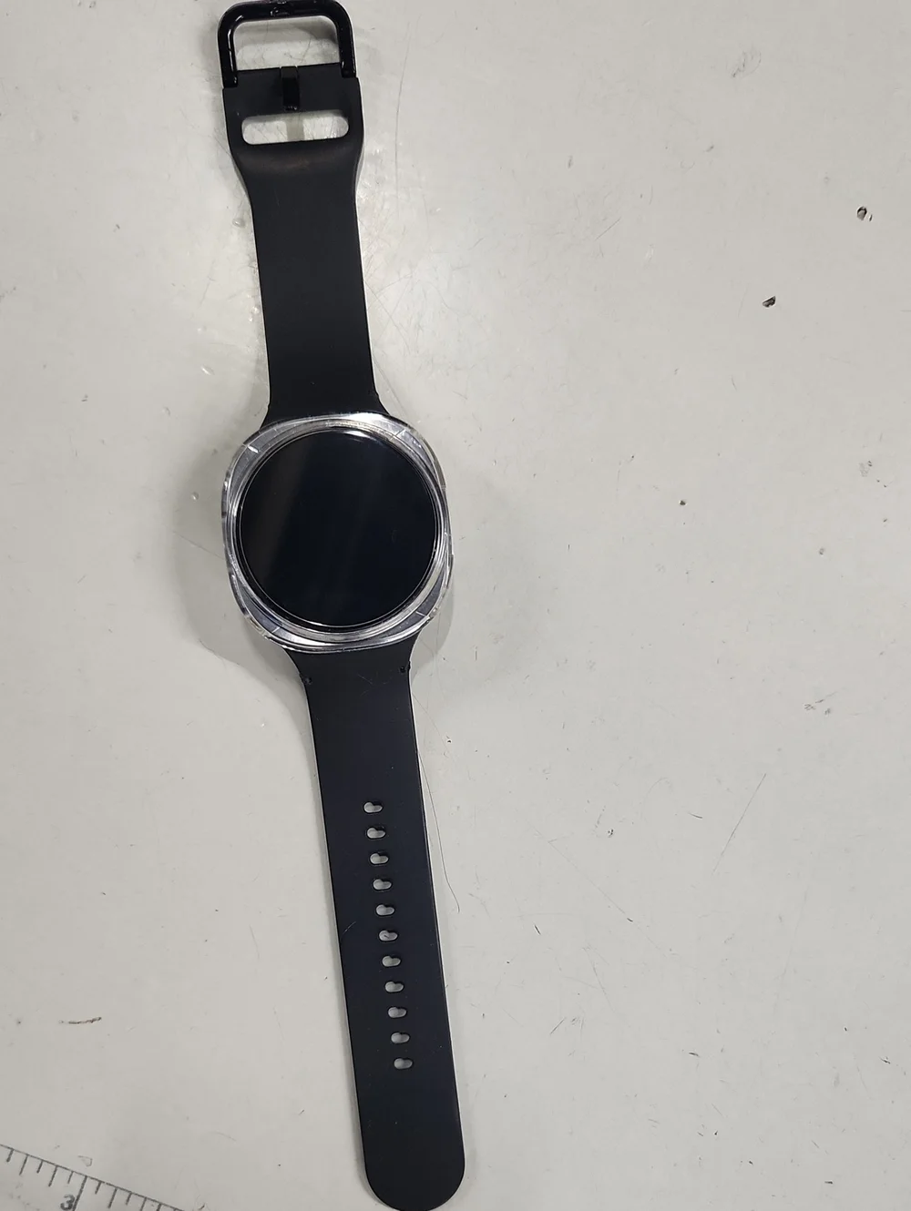 Black Silicone Smartwatch with Clear Case